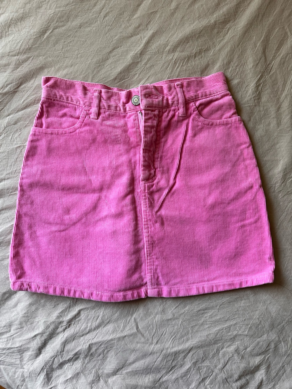 Brandy Melville Hot Pink Corduroy Mini Skirt